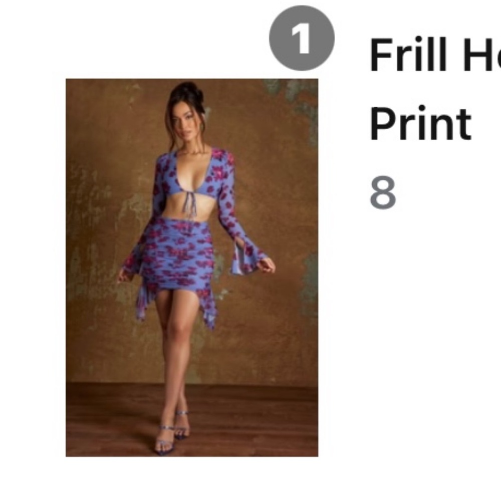 Oh Polly Red and Purple Two-Piece Set